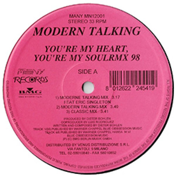 画像2: MODERN TALKING / 愛はロマネスク '98 (伊原盤/98年MIX) [◎中古レア盤◎激レア！本物の初回版！踊れる98年版 + オリジ！] (2)