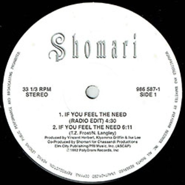 画像2: SHOMARI  / IF YOU FEEL THE NEED (12"MIX/4VER) [■廃盤■お宝！超少量生産！激レアNJS！音質抜群！] (2)