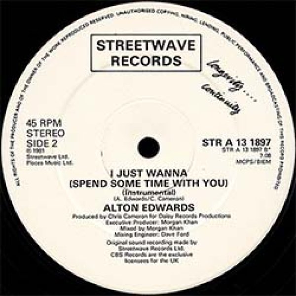 画像3: ALTON EDWARDS / I JUST WANNA (英原盤/12"MIX) [◎中古レア盤◎激レア！ステッカー付原盤！極上80'sダンサー！] (3)