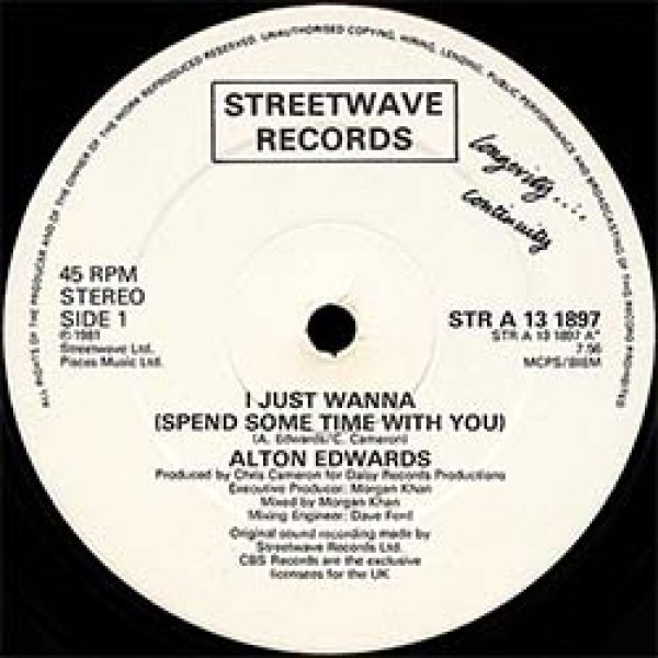 画像2: ALTON EDWARDS / I JUST WANNA (英原盤/12"MIX) [◎中古レア盤◎激レア！ステッカー付原盤！極上80'sダンサー！] (2)