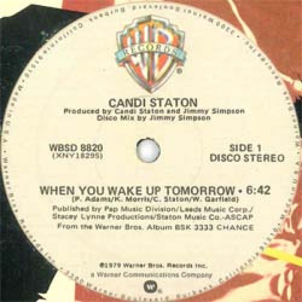 画像2: CANDI STATON / WHEN YOU WAKE UP TOMORROW (米原盤/12"MIX) [◎中古レア盤◎激レア！珍しい初回ステッカー付！本物のUS原盤！] (2)