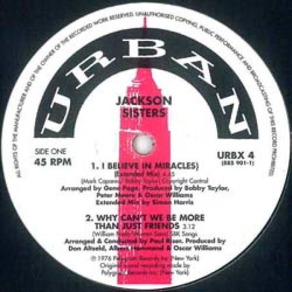 画像2: JACKSON SISTERS / I BELIEVE IN MIRACLES (ロングREMIX) [◎中古レア盤◎お宝！通称「アーバンMIX」！] (2)