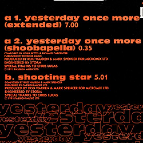 画像2: QUANTIZE / YESTERDAY ONCE MORE (英原盤/12"MIX) [◎中古レア盤◎激レア！超希少音源！ジャケ付原盤！カーペンターズ名曲カバー！] (2)