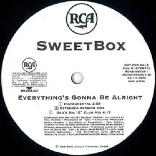 画像2: SWEETBOX / EVERYTHING'S GONNA BE ALRIGHT (米原盤/REMIX) [◎中古レア盤◎お宝！シュリンク&ステッカー付原盤！バッハ使い！] (2)