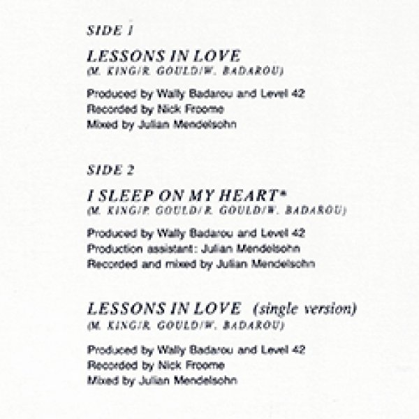 画像2: LEVEL 42 / LESSONS IN LOVE (カナダ原盤/12"MIX) [◎中古レア盤◎激レア！珍しい別ジャケ！滅多に無いカナダ原盤！別内容！] (2)