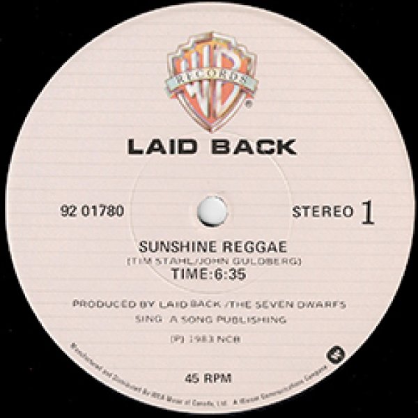 画像3: LAID BACK / SUNSHINE REGGAE & WHITE HORSE (カナダ原盤/12"MIX) [◎中古レア盤◎激レア！美品！珍しいカナダ原盤！ロングMIX！豪華2曲！] (3)