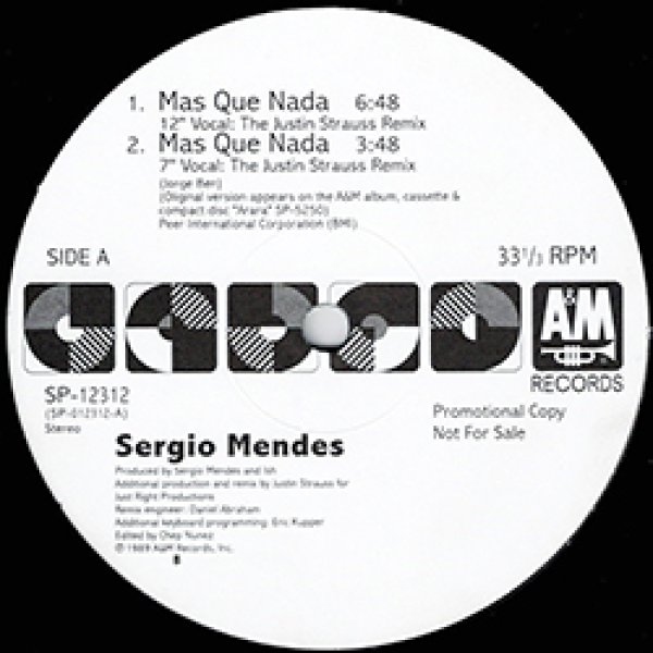 画像2: SERGIO MENDES / MAS QUE NADA (89年MIX/4VER) [■廃盤■お宝！少量生産！89年REMIX！] (2)