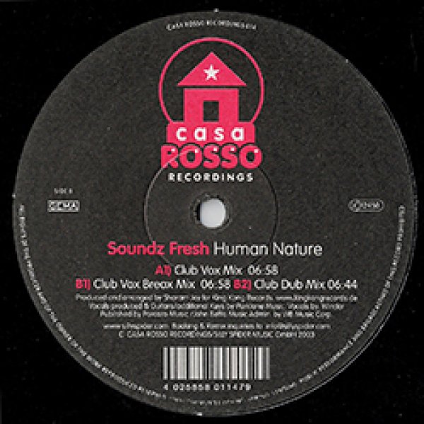 画像2: SOUNDZ FRESH / HUMAN NATURE (独原盤/3VER) [◎中古レア盤◎お宝！少量生産！衝撃のHOUSEカバー！] (2)