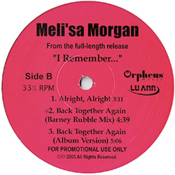 画像2: MELI'SA MORGAN / BACK TOGETHER AGAIN (USプロモ) [◎中古レア盤◎お宝！本物の初回生産プロモ！隠れカバー！] (2)